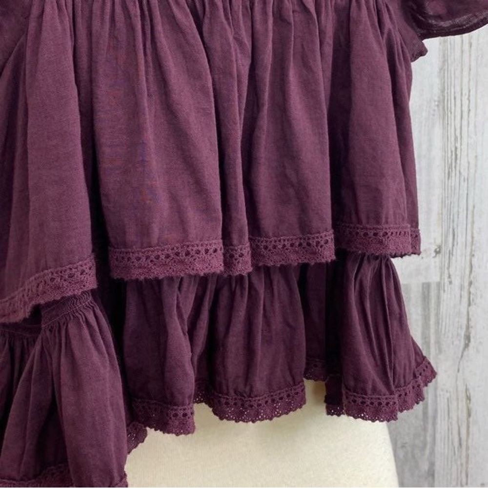 Free People Purple Ruffle Top - Picture 9 of 9